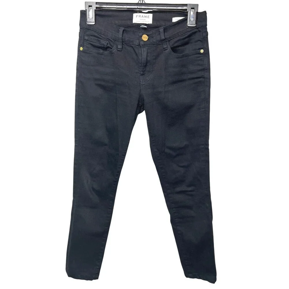 FRAME Le Skinny De Jeanne Womens Denim Black Skinny Jeans Size 26 - Picture 3 of 15